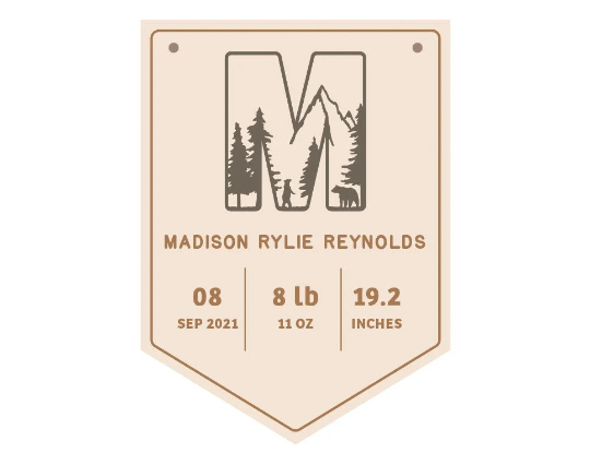 Baby Announcement Wood Keepsake