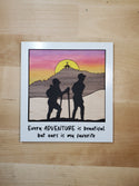 Adventure Couple Silhouette Wood in Polaroid Frame
