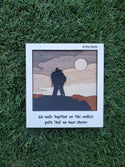 Adventure Couple Silhouette Wood in Polaroid Frame