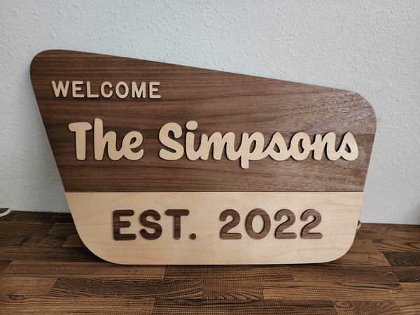 National Forest Wood Sign - Maple/Walnut v2