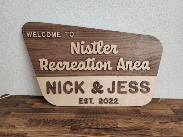 National Forest Wood Sign - Maple/Walnut v2