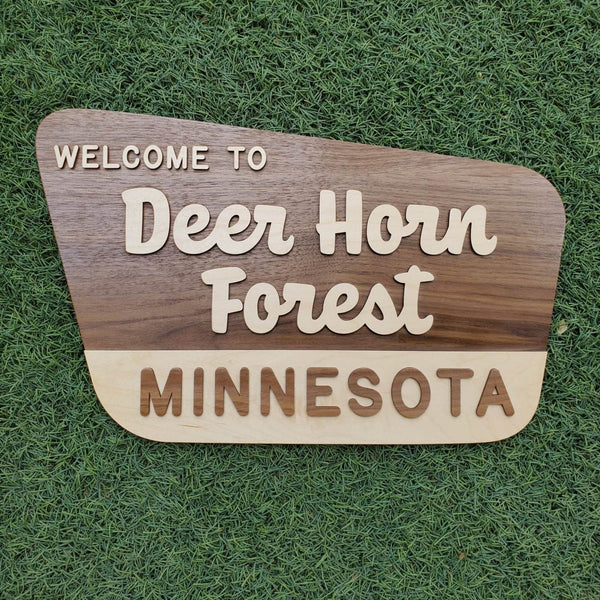 National Forest Wood Sign - Maple/Walnut v2