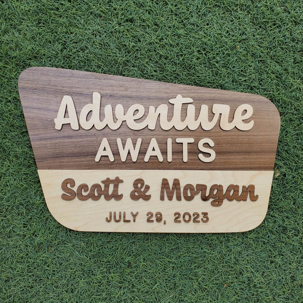 National Forest Wood Sign - Maple/Walnut v2