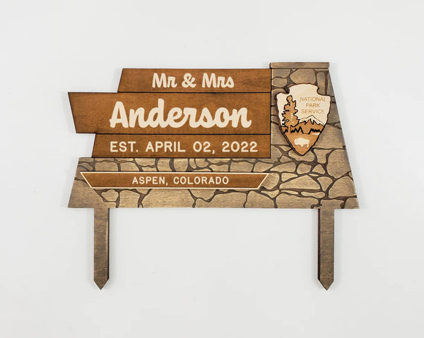 National Forest Park Sign Cake Topper v1