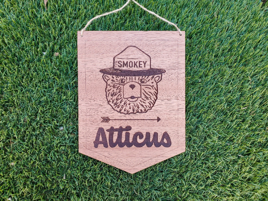 Smokey the Bear Wood Banner - Custom