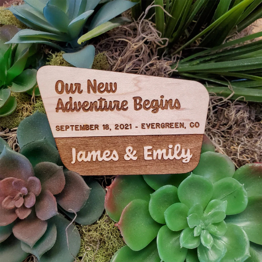 National Forest Sign Save the Dates  Party Favors (Qty 10) - Personalized
