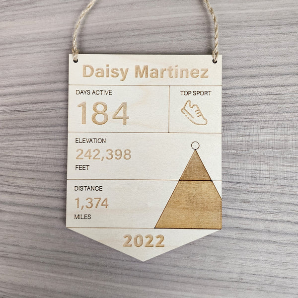 STRAVA Year Totals (2022 Format) Wood Tile - Personalized