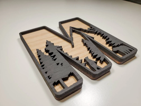 Mountain, Trees, Bear Landscape Letter Tree Ornament