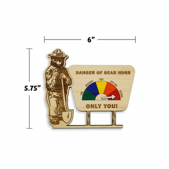 Smokey Bear Valentines Gram Wood Hiker Keepsake