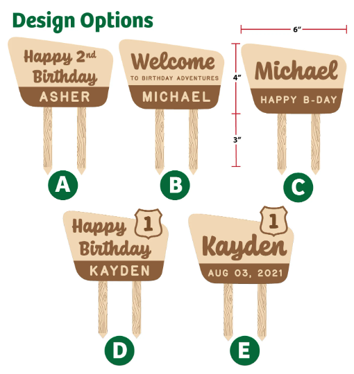 Personalized National Forest Sign Birthday Cake Topper