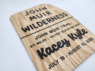 Wilderness Area Wood Sign with Personal Trail Info