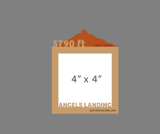 Angels Landing Wood Picture Frame  Zion, Utah