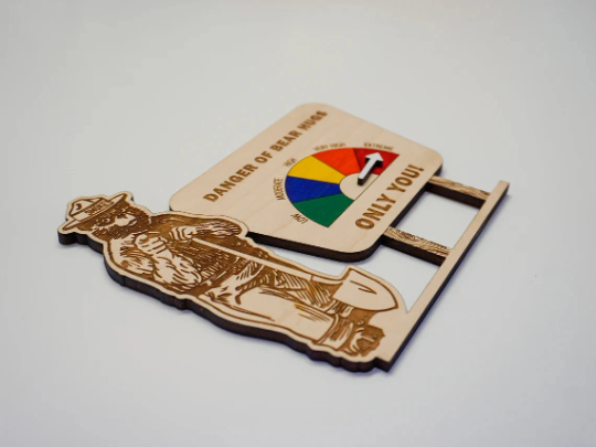 Smokey Bear Valentines Gram Wood Hiker Keepsake