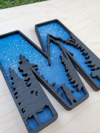 Large Wilderness Silhouette Wood Letter Wall Décor