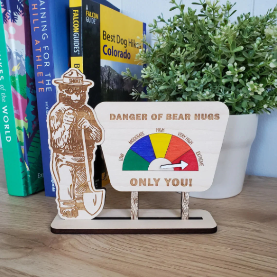 Smokey Bear Valentines Gram Wood Hiker Keepsake