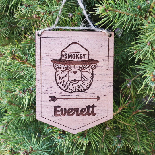 Smokey the Bear Wood Banner - Custom