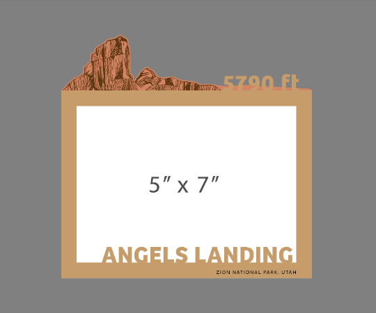 Angels Landing Wood Picture Frame  Zion, Utah