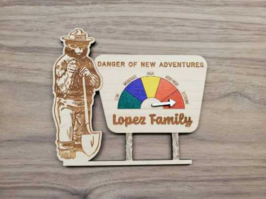 Smokey Bear Valentines Gram Wood Hiker Keepsake