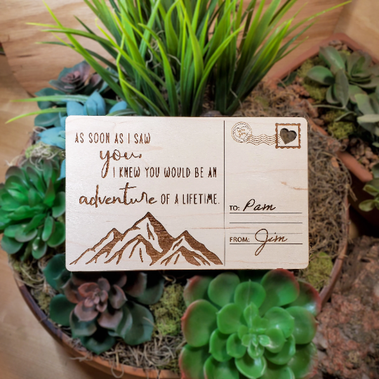 Wilderness Outdoors Wood Post Card