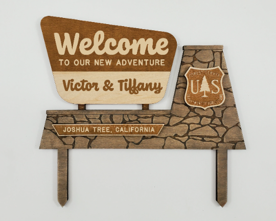 National Forest Park Sign Cake Topper v2