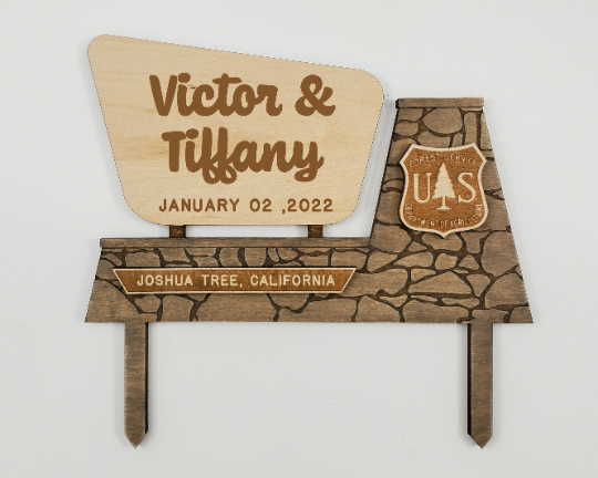 National Forest Park Sign Cake Topper v2