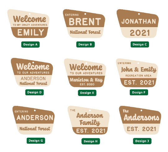 National Forest Sign Tree Ornament