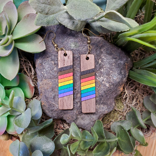 Rainbow Wood Earrings