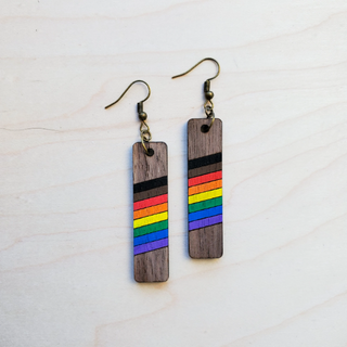 Rainbow Wood Earrings